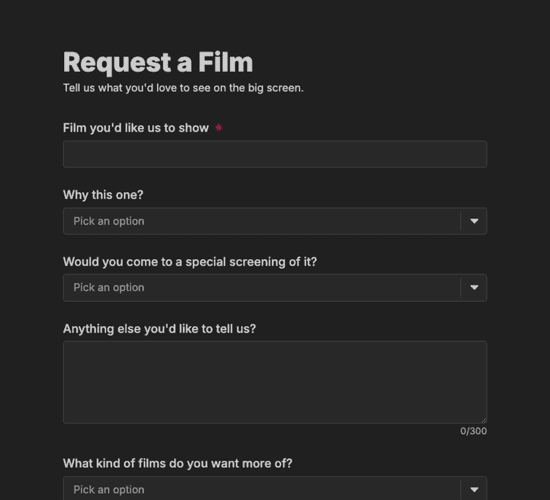 Film Suggestion & Request Form