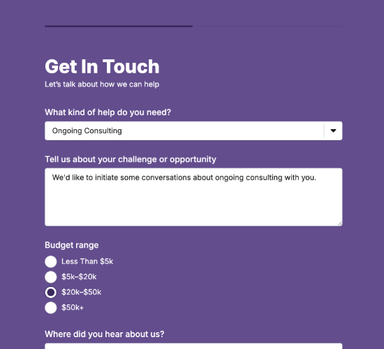 Consulting Services Enquiry Form
