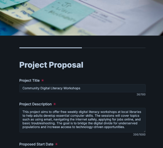 Project Proposal Submission Form