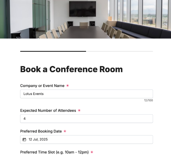 Conference Room Booking Form