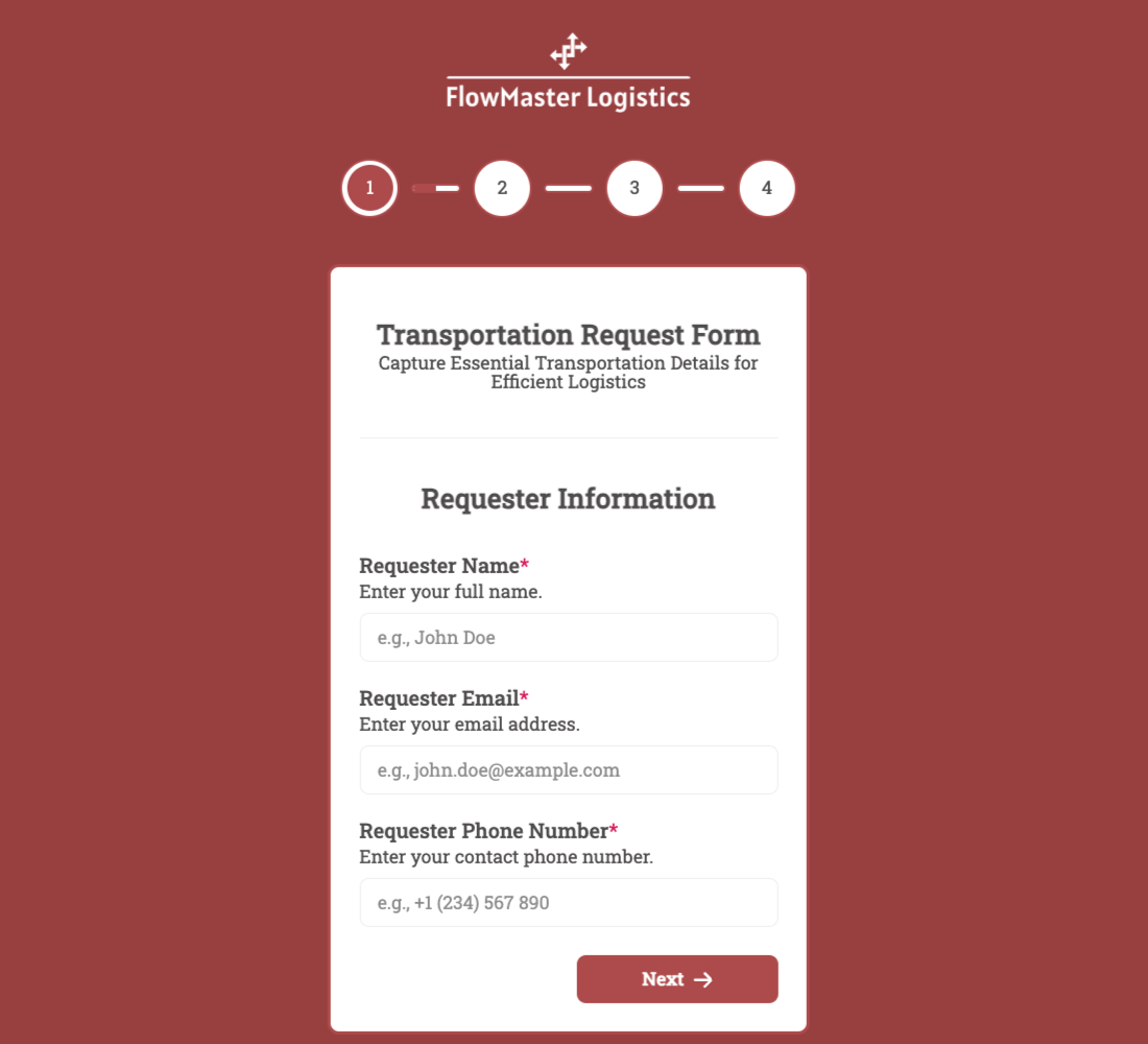 Transportation Request Form