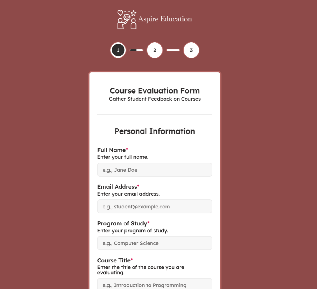 Course Evaluation Form