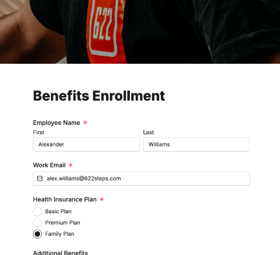 Employee Benefits Enrollment Form