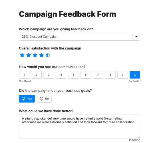 Campaign Feedback Form
