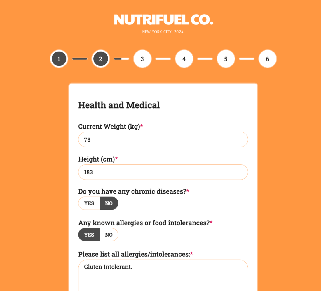 Nutrition Assessment Form