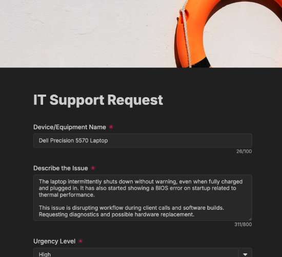 IT Support Request Form
