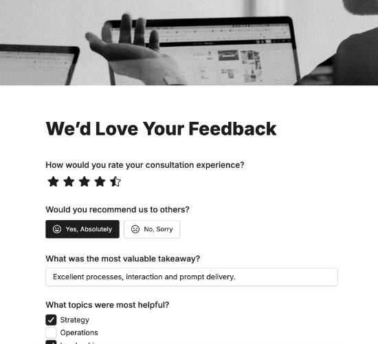 Post-Consultation Feedback Form