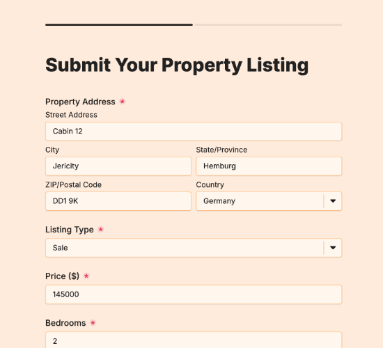 Property Listing Submission Form