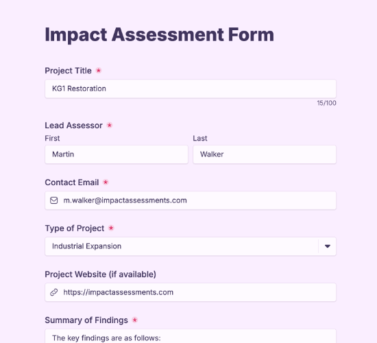Environmental Impact Assessment Form