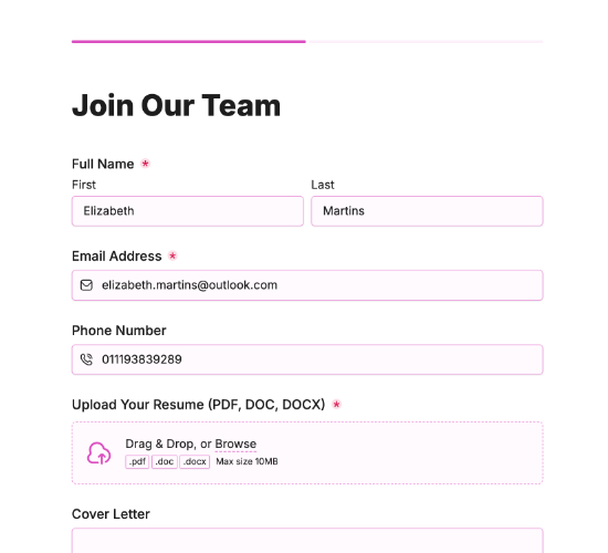 Job Application Form