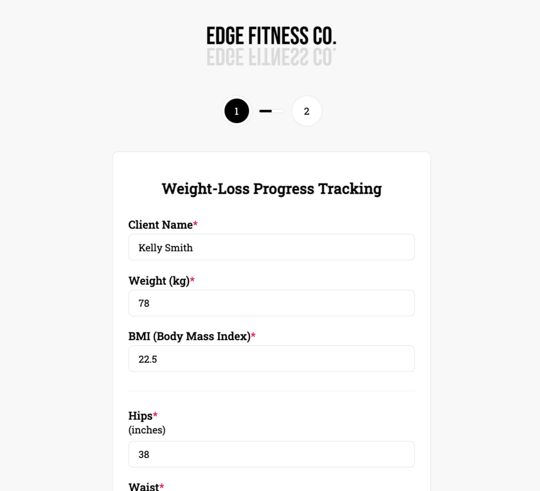 Weight-Loss Progress Tracking Form