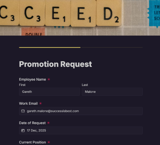 Employee Promotion Request Form