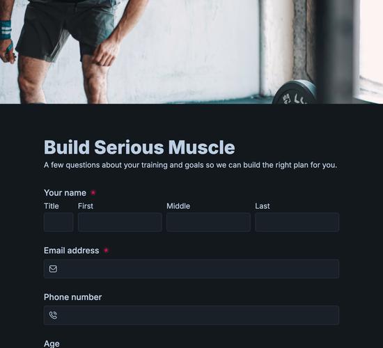 Muscle-Building Training Application Form