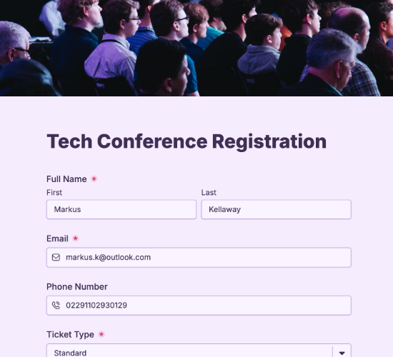 Tech Event Registration Form
