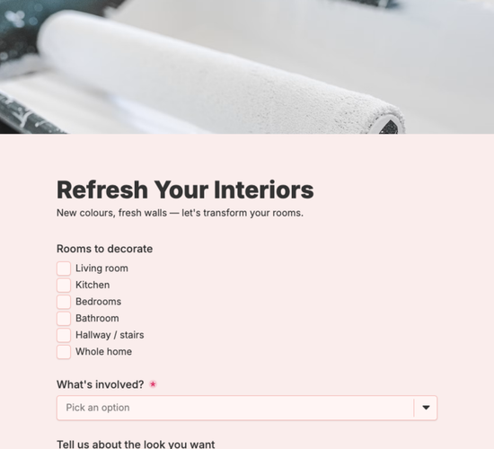 Interior Decorating Inquiry Form