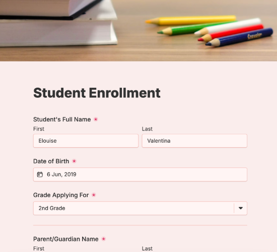 Student Enrollment Form