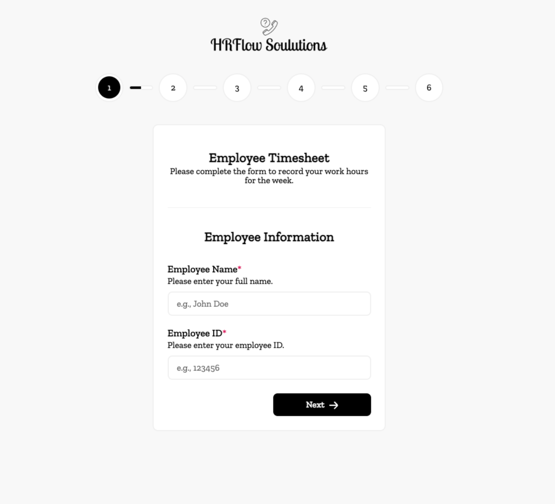 Timesheet Form