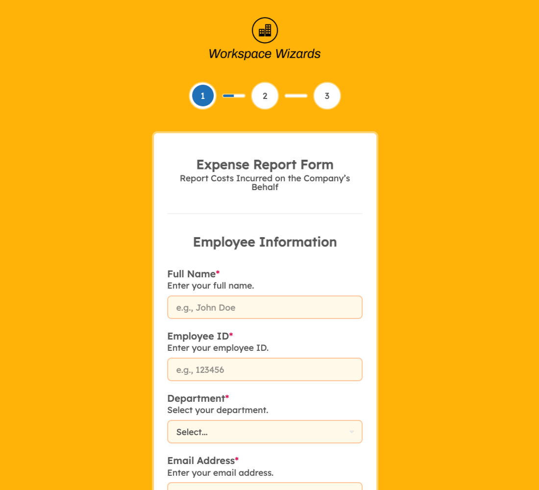 Expense Report Form