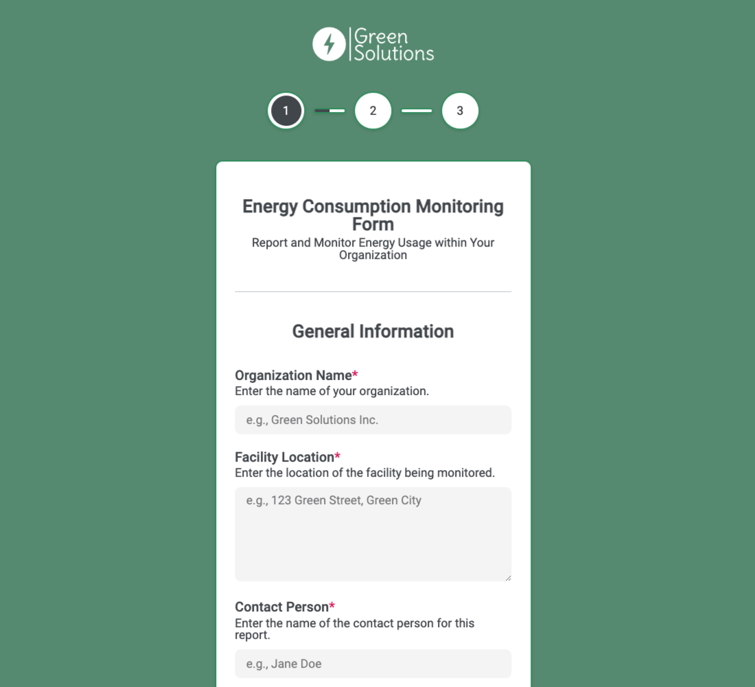 Energy Consumption Form