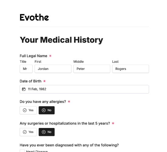 Medical History Form