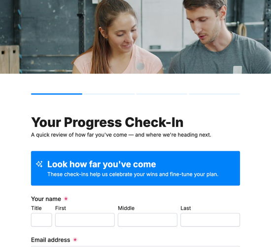 Client Progress Check-In Form