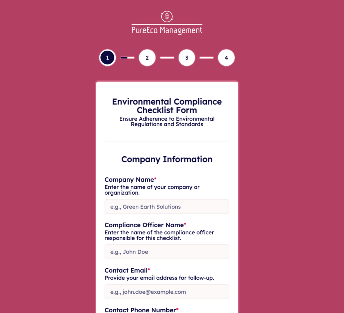 Environmental Compliance Checklist Form