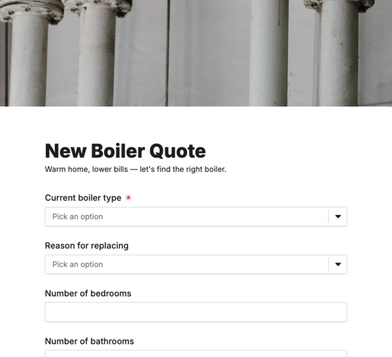 Boiler Installation Quote Form