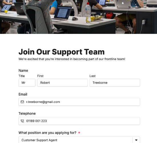 Job Application Form