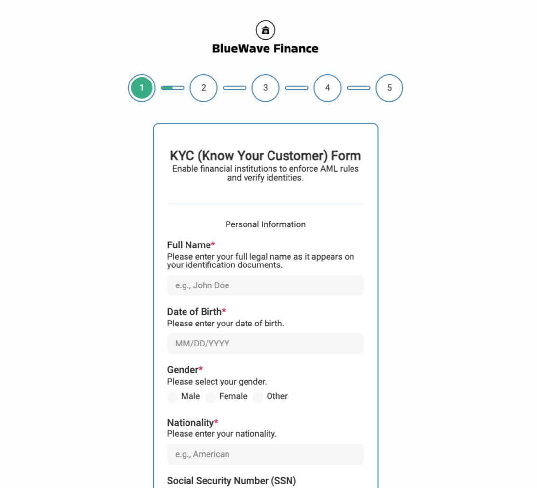 KYC (Know Your Customer) Form