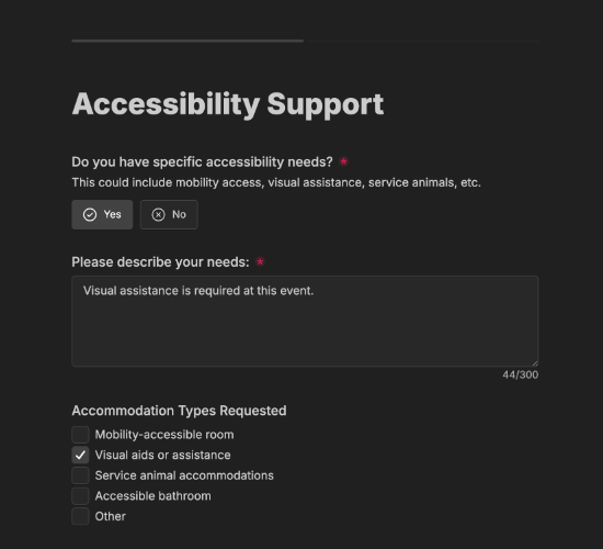 Accessibility Accommodation Request
