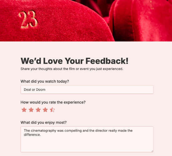 Audience Feedback Form