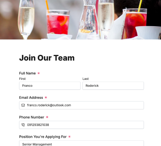Job Application Form
