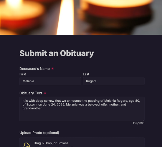 Obituary Submission Form