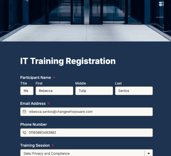 IT Training Registration Form