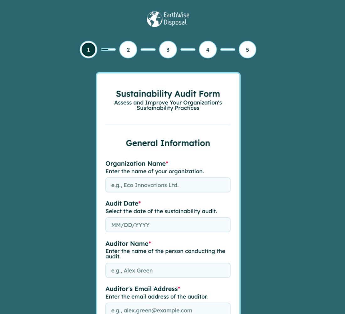 Sustainability Audit Form