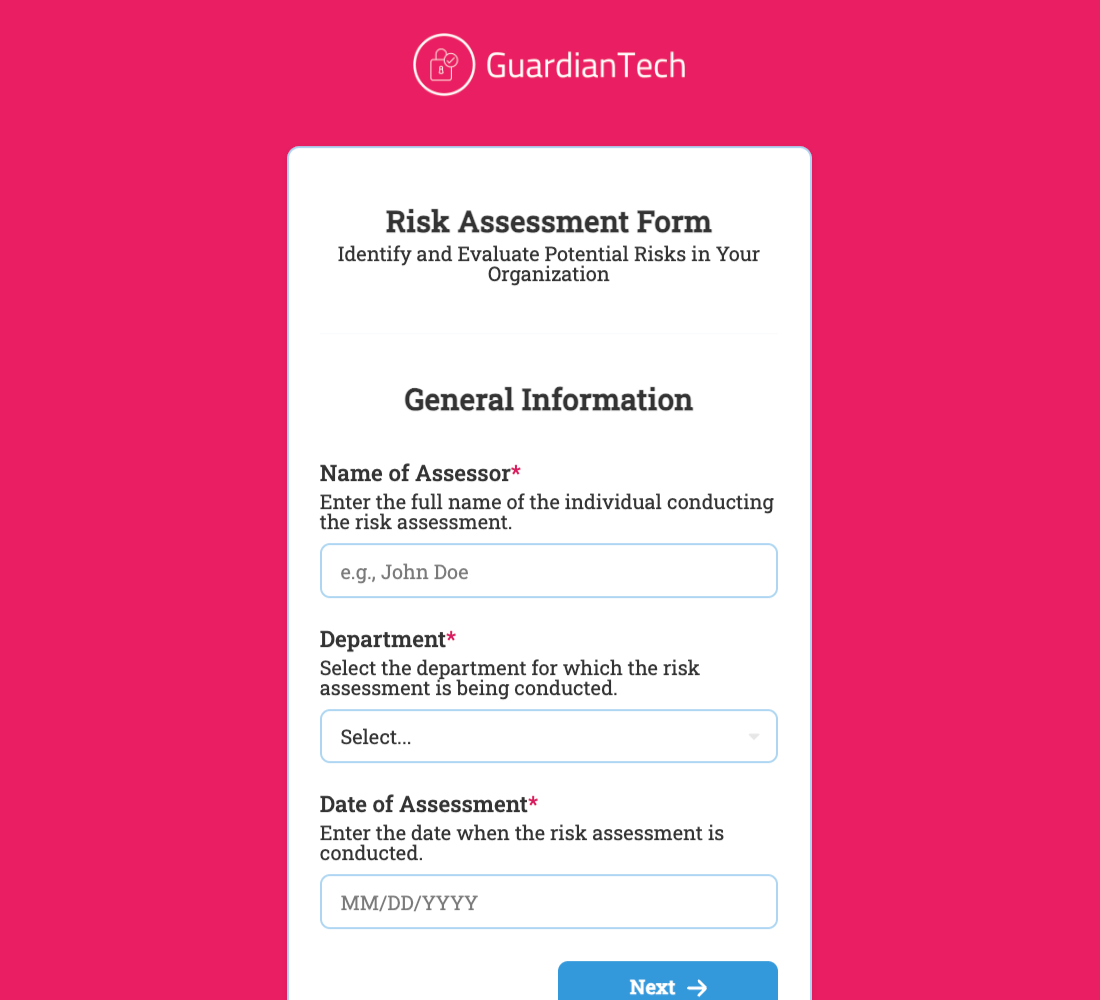 Risk Assessment Form