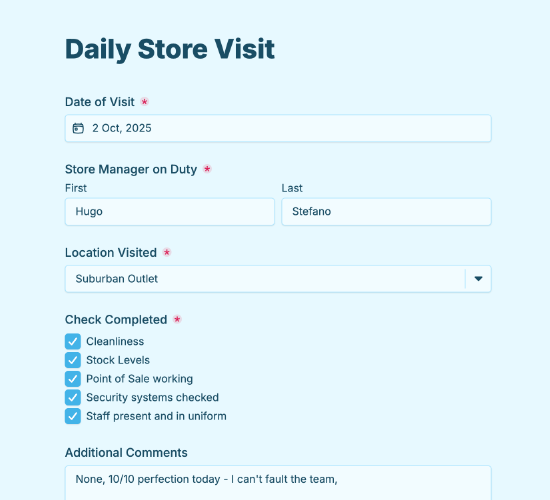 Store Visit Checklist