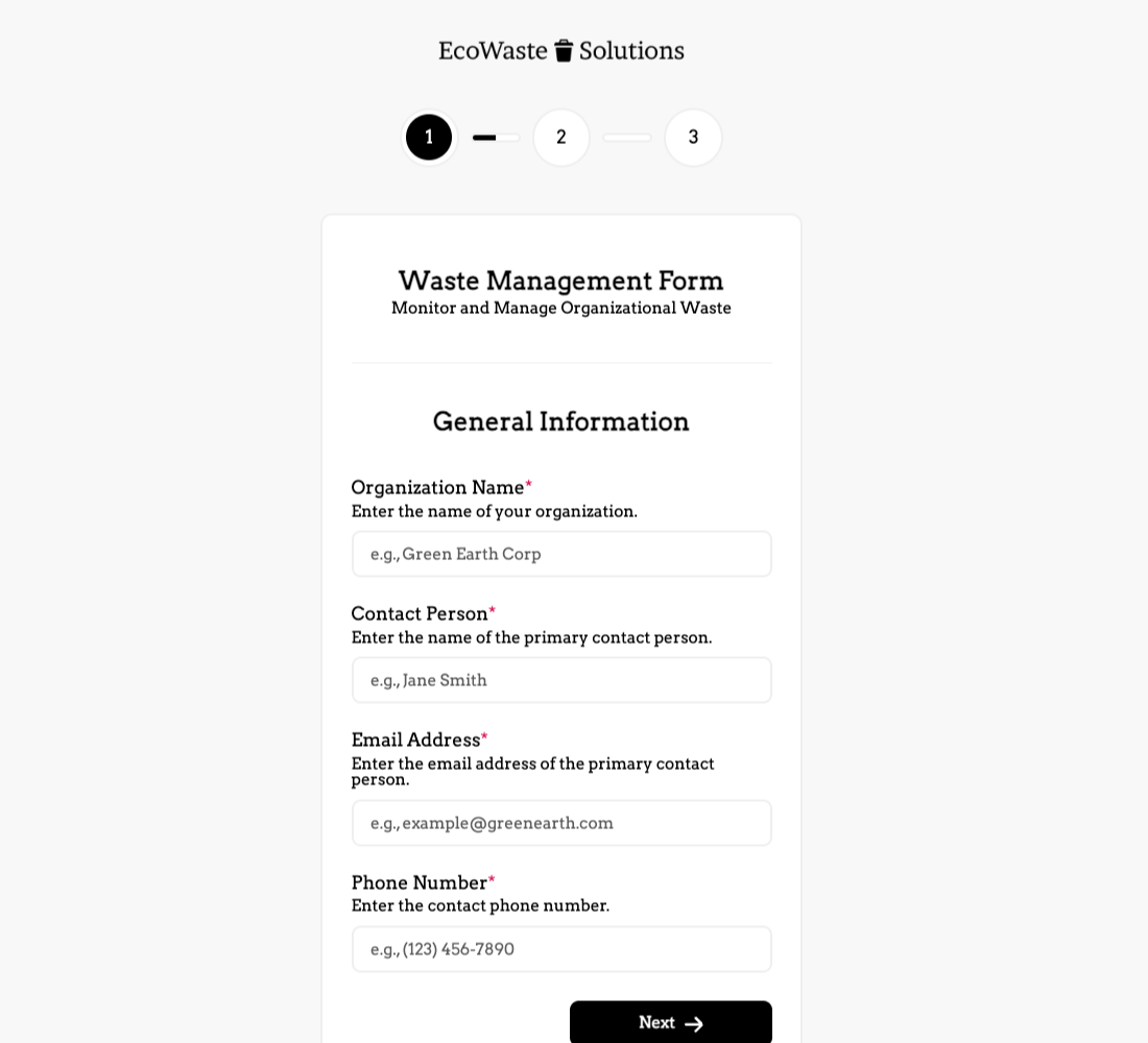 Waste Management Form