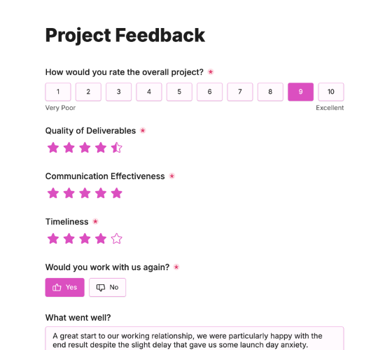 Project Feedback Form