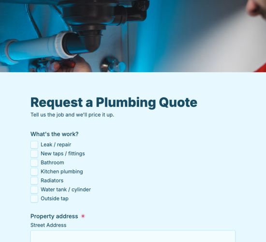 Plumbing Quote Request Form