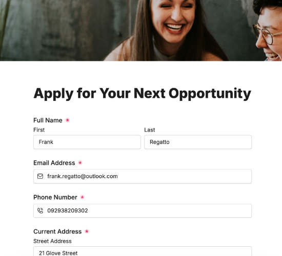 Job Application Form