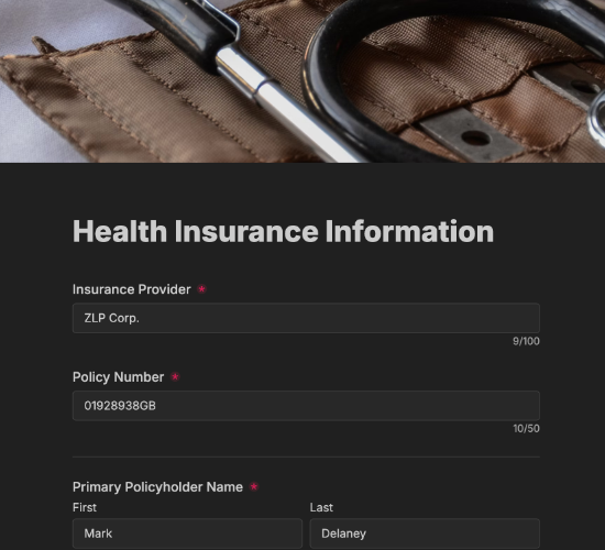 Health Insurance Information Form