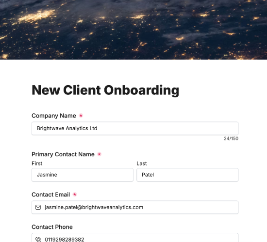 Client Onboarding Form