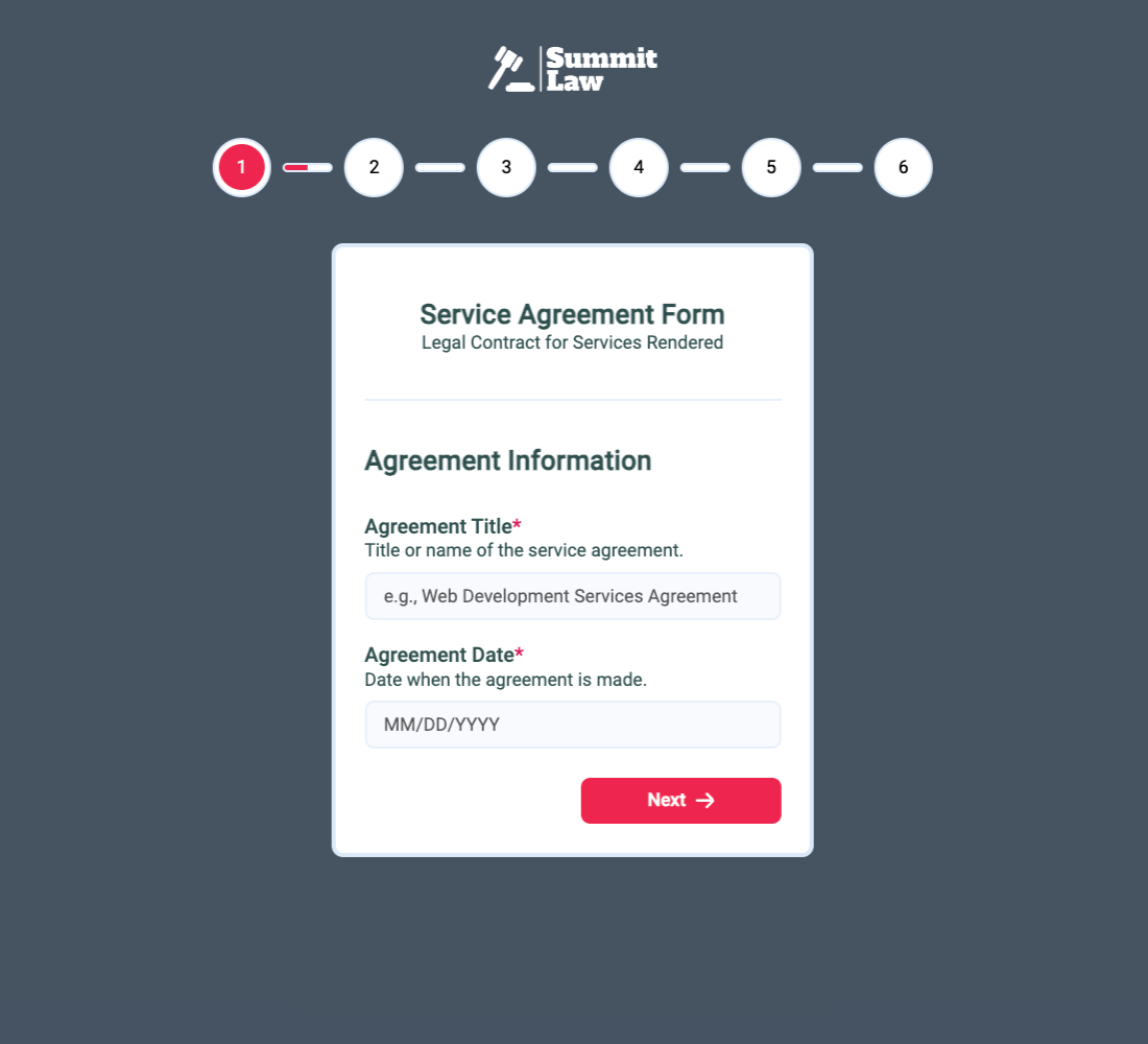 Service Agreement Form