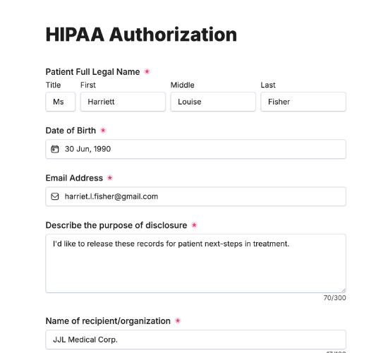 HIPAA Consent Form