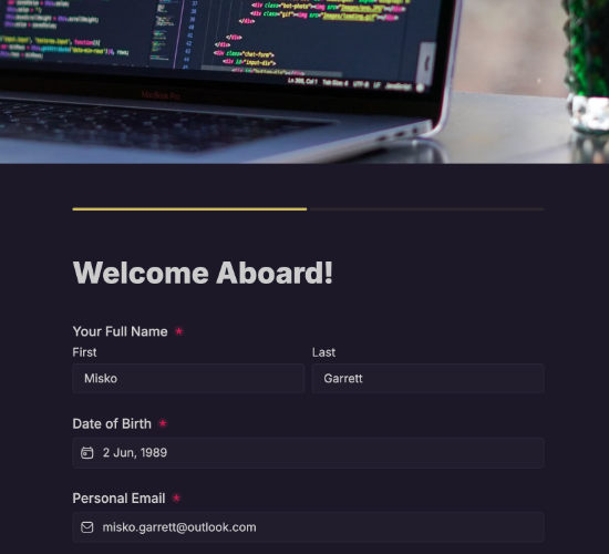 Employee Onboarding Form