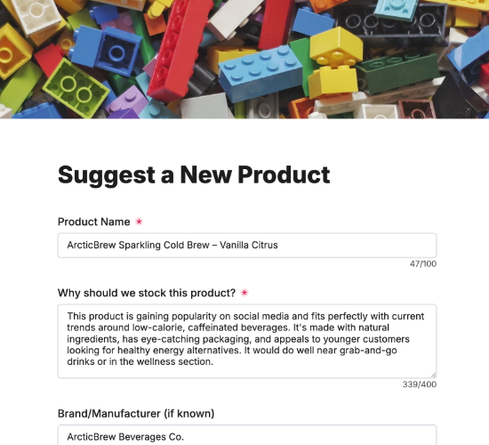 New Product Suggestion Form