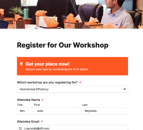 Workshop Registration Form