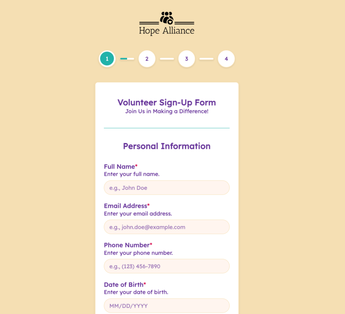 Volunteer Sign-Up Form