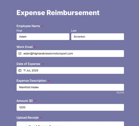 Employee Expense Reimbursement Form